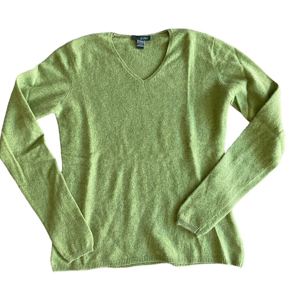EUC Griffen Cashmere V Neck Long Sleeve Sweater Women's Size Small